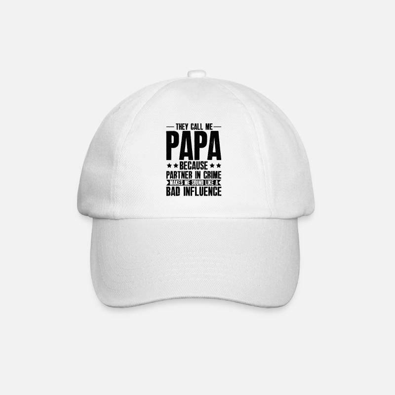 Papa schlechter Einfluss - Vater Geschenk - Baseballkappe - Weiß/Weiß