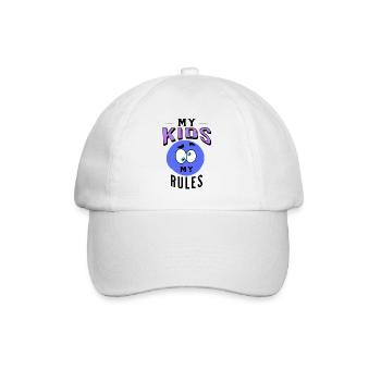Kids Child Baby Parenting Rules Funny Gift - Baseball Cap - white/white - Front