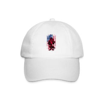 American Football Flag Patriotic Sports Football - Baseball Cap - white/white - Front