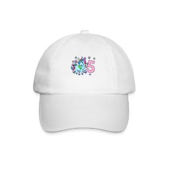 Avec licorne - anniversaire de fille 5 ans - Casquette classique - blanc/blanc - Devant