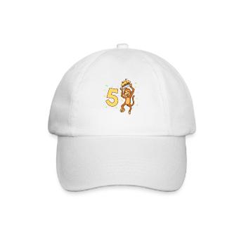 With monkey - children's birthday 5 years - Baseball Cap - white/white - Front