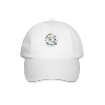 Horse motif with flowers horse - Baseball Cap - white/white - Front