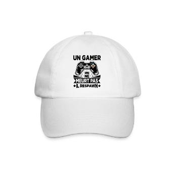 Un Gamer Ne Meurt Pas Il Respawn Cadeau Gamer - Casquette classique - blanc/blanc - Devant