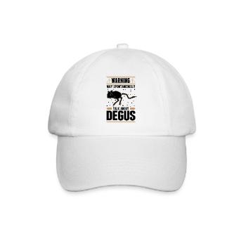 Warning May spontaneously talk about Degus - Baseball Cap - white/white - Front