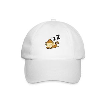 Sleeping Monkey Ape Tired Monkey - Baseball Cap - white/white - Front