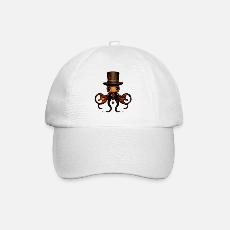 Krake - Baseballkappe - Weiß/Weiß