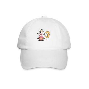Avec Vache - Anniversaire Enfants 3 Ans - Casquette classique - blanc/blanc - Devant