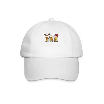 Beer Mug Christmas Tree Lights Santa Claus - Baseball Cap - white/white - Front