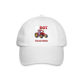 This boy loves tractors! Farmer Kids, Boy - Baseball Cap - white/white - Front