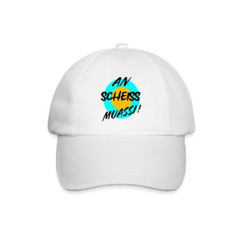 AN SCHEISS MUASSI - Baseballkappe - Weiß/Weiß - Vorne