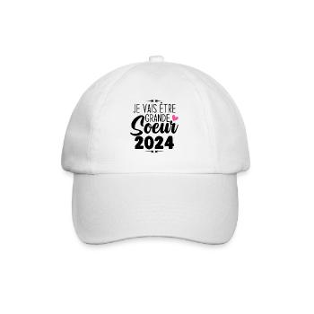 Je Vais Être Grande Sœur 2024, Annonce Grossesse - Casquette classique - blanc/blanc - Devant