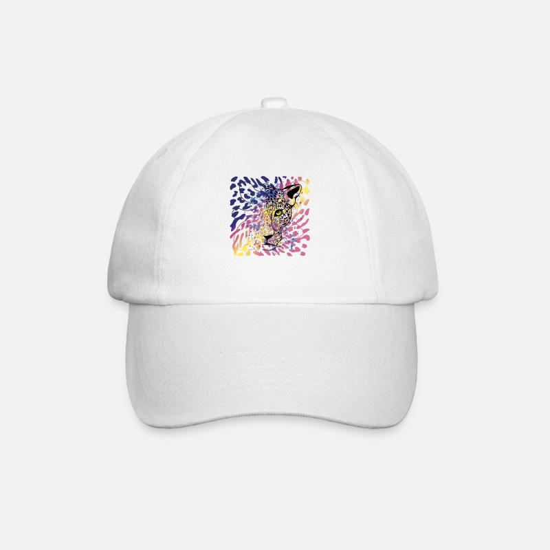 Leopard Raubkatze Animal Print - Baseballkappe - Weiß/Weiß