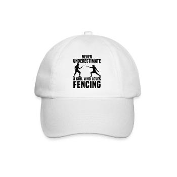 Fechterin Fechter Parierstange Mädchen Sport Hobby - Baseballkappe - Weiß/Weiß - Vorne