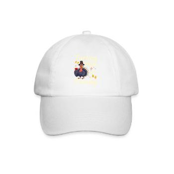 WTF Turkey Wine And Family Funny Thanksgiving - Baseball Cap - white/white - Front