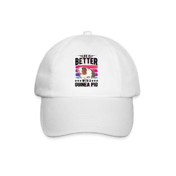 La vie est meilleure avec un cochon d’Inde Meerschweinchen - Casquette classique - blanc/blanc - Devant