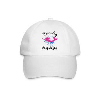 Ask Me All About Mermaiding Mermaid Themed Swimmin - Baseball Cap - white/white - Front