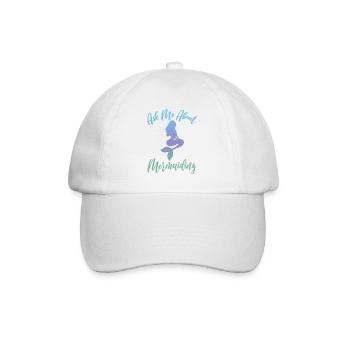 Ask Me About Mermaiding Mermaid Themed Swimming Co - Baseball Cap - white/white - Front