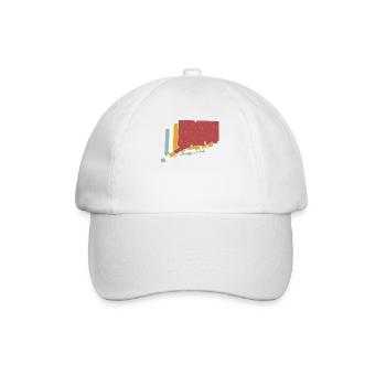USA State - Vintage Map Connecticut - Baseball Cap - white/white - Front