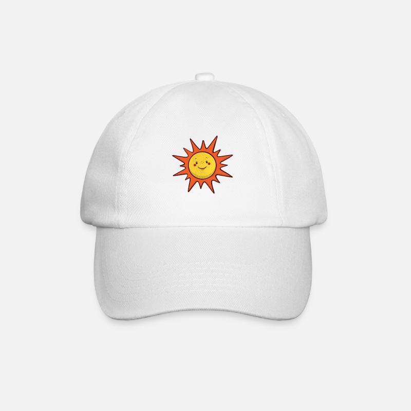 soleil mignon dans un style rétro - Casquette classique - blanc/blanc