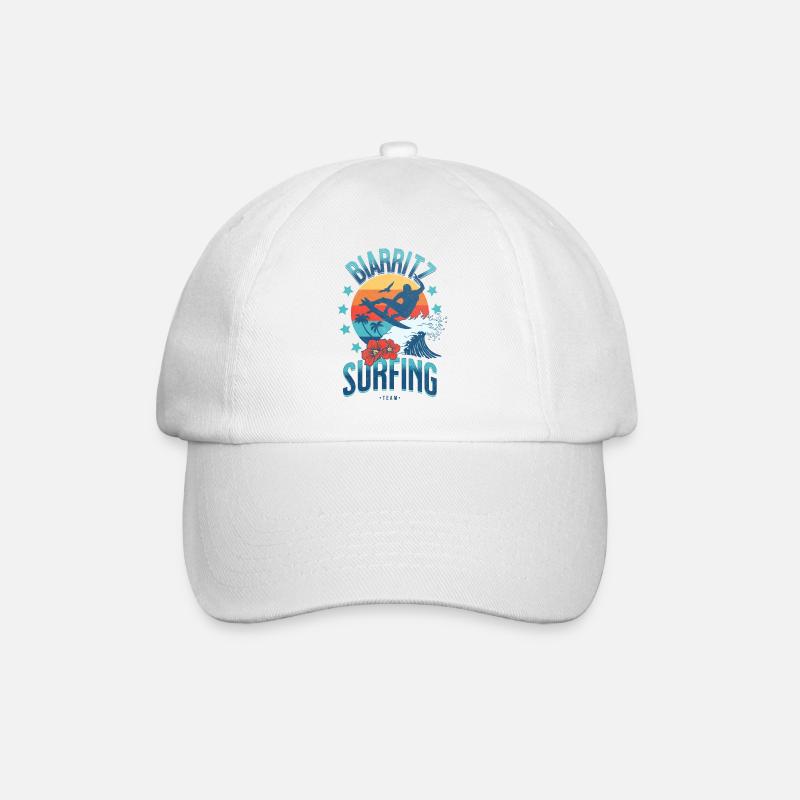 Biarritz Surfing Team Idée Cadeau Surfeur Vintage - Casquette classique - blanc/blanc