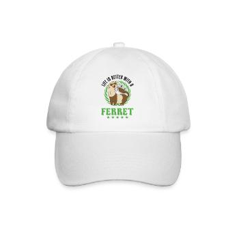 La vie est meilleure avec un Furet Frettchen - Casquette classique - blanc/blanc - Devant