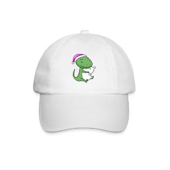 Lizard with pillow and sleeping cap - Baseball Cap - white/white - Front