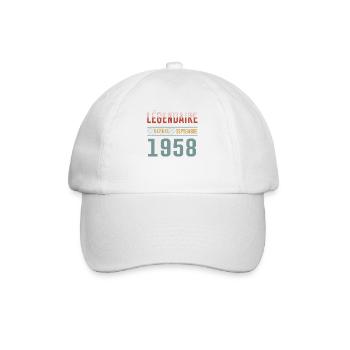 Légendaire Depuis Septembre 1958 Anniversaire - Casquette classique - blanc/blanc - Devant