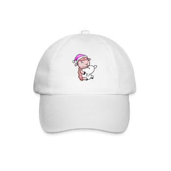 Sheep with pillow and sleeping cap - Baseball Cap - white/white - Front