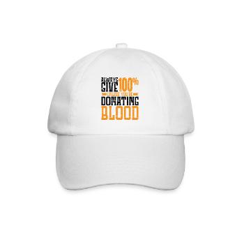 Donnez toujours 100% sauf si vous donnez du sang 2 - Casquette classique - blanc/blanc - Devant
