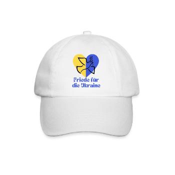 Ukraine Frieden Flagge Taube russland Krieg Peace - Baseballkappe - Weiß/Weiß - Vorne