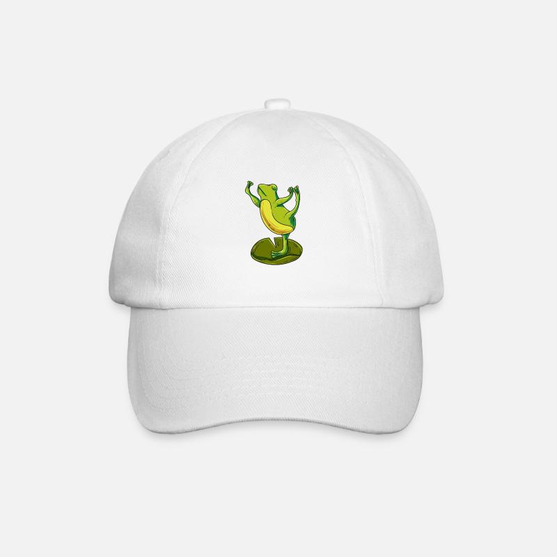 Frosch Yoga - Baseballkappe - Weiß/Weiß