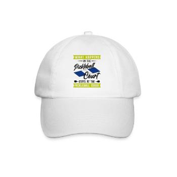 Pickleball What Happens At The - Baseball Cap - white/white - Front
