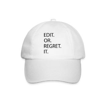 cups joke editor fun cool blog writer birthday - Baseball Cap - white/white - Front
