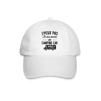 Je peux pas je me barre en camping car - Casquette classique - blanc/blanc - Devant
