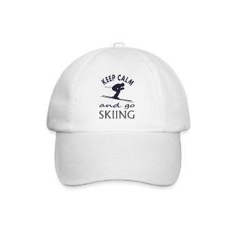 Ski fahren Skigebiet Skiurlaub Skibrille Geschenk - Baseballkappe - Weiß/Weiß - Vorne