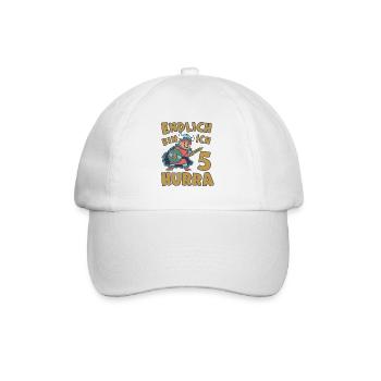 Wikinger Geburtstagsmotiv 5 Jahre Jungen Geschenk - Baseballkappe - Weiß/Weiß - Vorne