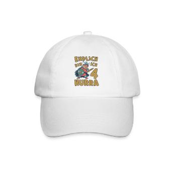 Wikinger Geburtstagsmotiv 4 Jahre Jungen Geschenk - Baseballkappe - Weiß/Weiß - Vorne