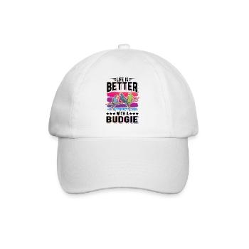 Life is better with a Budgie Budgie Parakeet Parakeet - Baseball Cap - white/white - Front