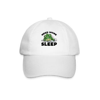 Brauche Mehr Schlaf Triceratops Dinosaurier - Baseballkappe - Weiß/Weiß - Vorne