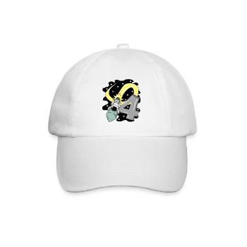 Junge 4 Jahre alt - 4. Geburtstag Geschenk - Baseballkappe - Weiß/Weiß - Vorne