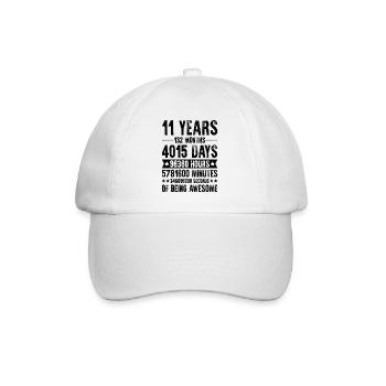 11 ans 11ème cadeau d’anniversaire - Casquette classique - blanc/blanc - Devant