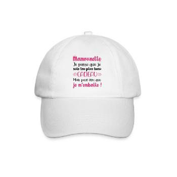 Mamounette ton plus beau cadeau original fête noël - Casquette classique - blanc/blanc - Devant
