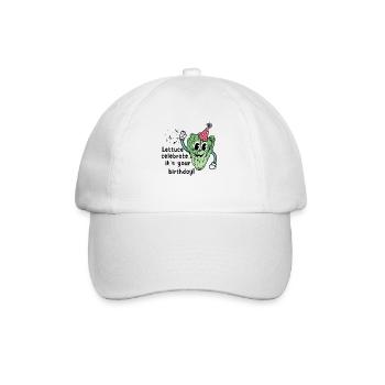 Vegan Lettuce Birthday Greeting Natal Day - Baseball Cap - white/white - Front