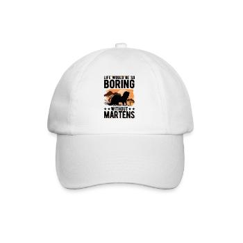 Life would be so boring without Martens Marder - Baseballkappe - Weiß/Weiß - Vorne