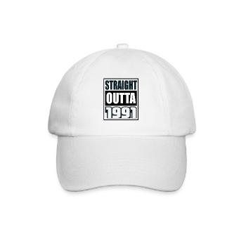 Straight Outta 1991 Geburtstag 1991 Geboren 1991 - Baseballkappe - Weiß/Weiß - Vorne
