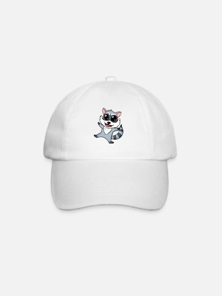 Waschbär - Baseballkappe - Weiß/Weiß