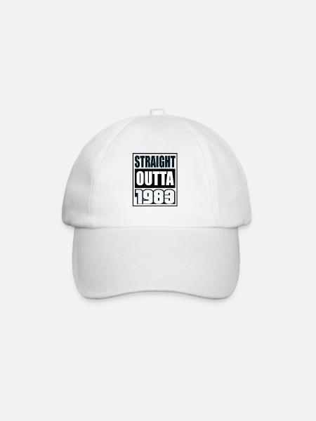 Straight Outta 1983 Geburtstag 1983 Geboren 1983 - Baseballkappe - Weiß/Weiß