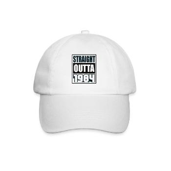 Straight Outta 1984 Geburtstag 1984 Geboren 1984 - Baseballkappe - Weiß/Weiß - Vorne