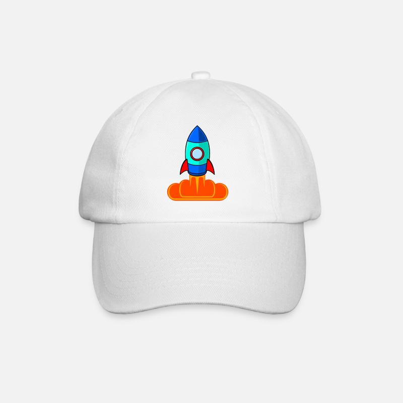 Weltraum Rakete Raketenstart Kinder - Baseballkappe - Weiß/Weiß