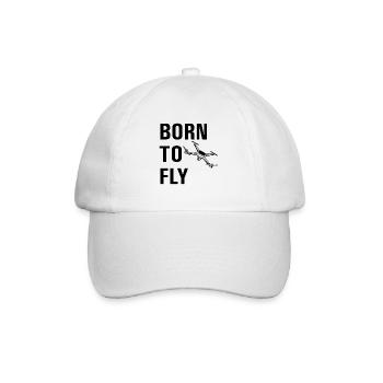 Born to by fly drone - Baseball Cap - white/white - Front